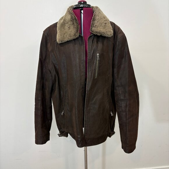 Danier Other - DANIER Brown Leather Between-Season Jacket in Dark Brown sz XL